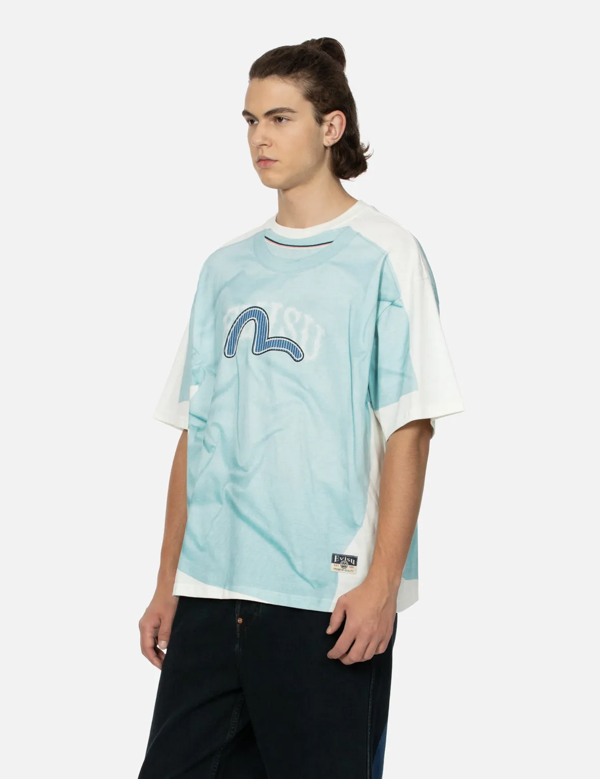 2-in-1 Logo and Seagull Print Loose Fit T-shirt