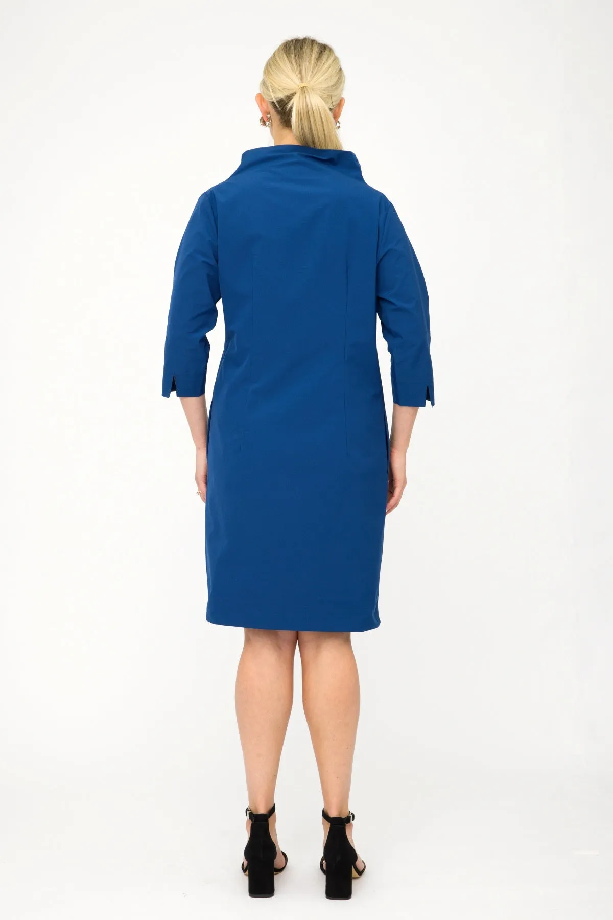 38" ¾ Sleeve Funnel Neck Dress