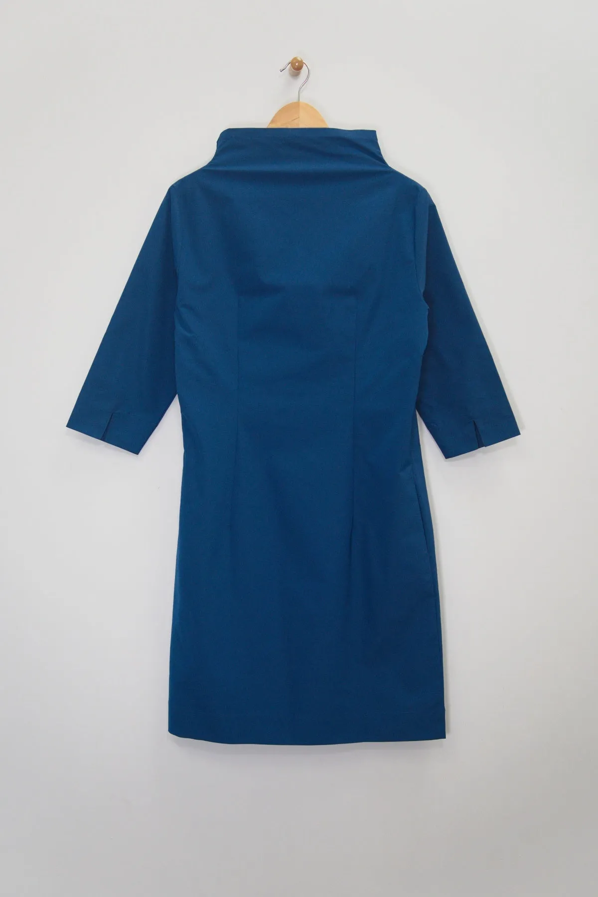 38" ¾ Sleeve Funnel Neck Dress