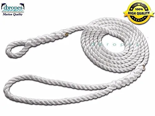 5/8" X 20' Three Strand Mooring Pendant 100% Nylon Rope without Thimble. (TS 10400 Lbs.) Made in USA. FREE EXPEDITED SHIPPING