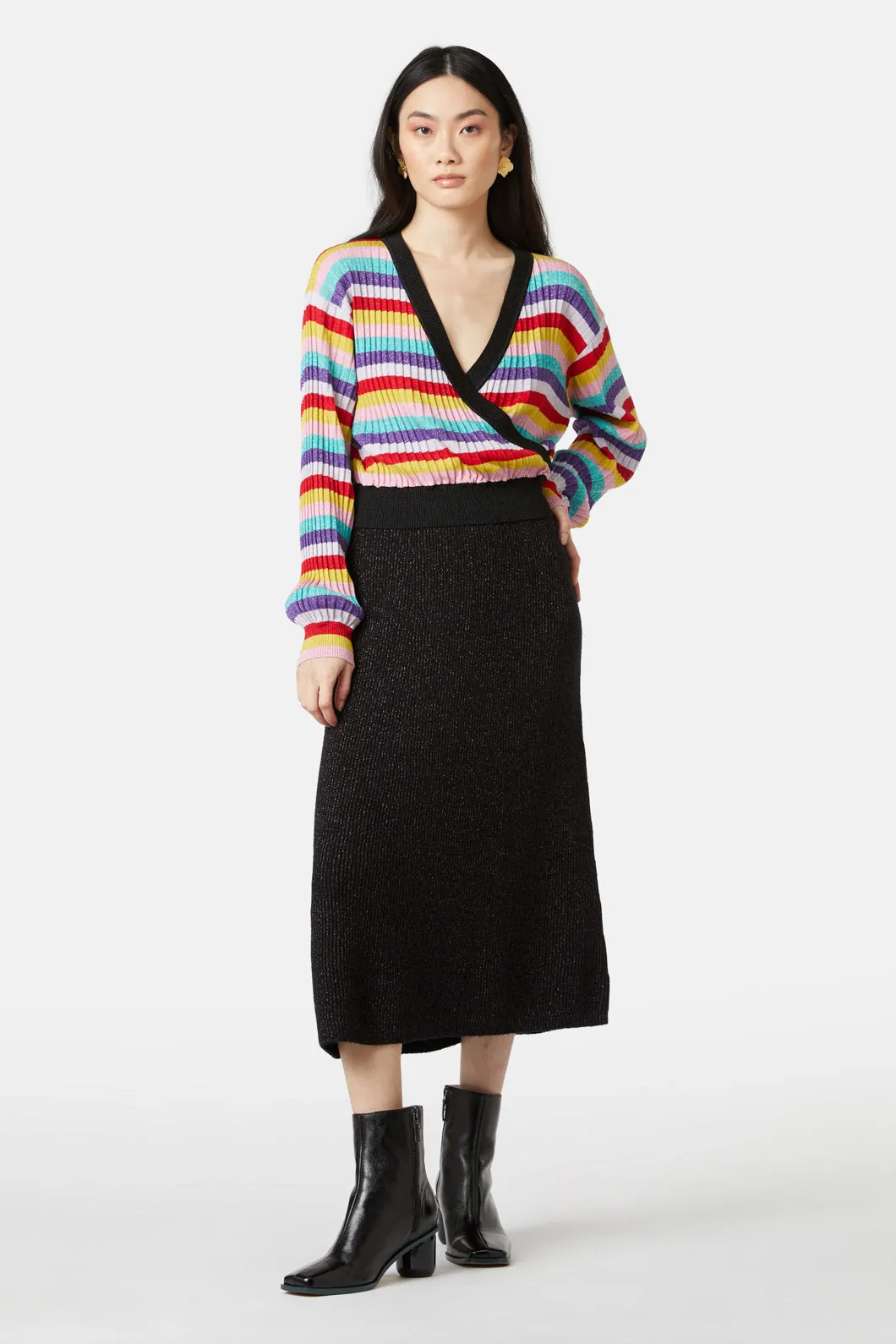 A-Line Lurex Knit Skirt