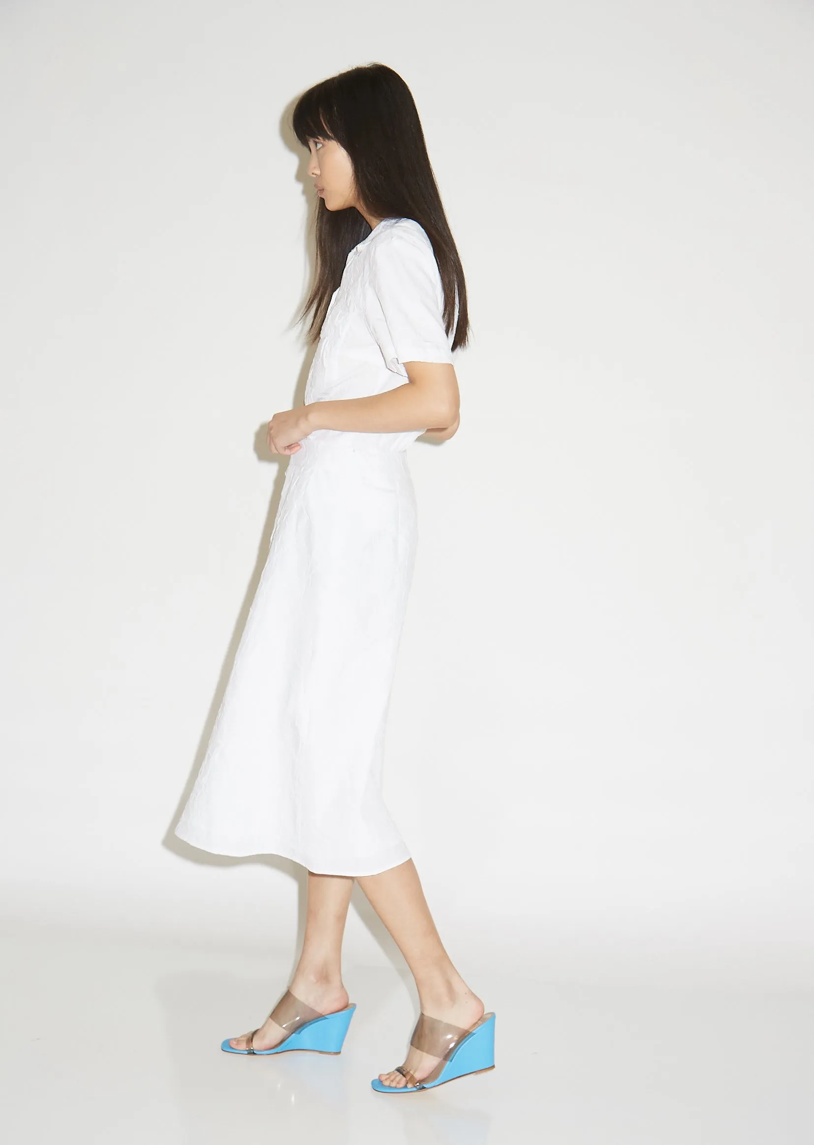 Ala Crinkled Poplin A Line Skirt