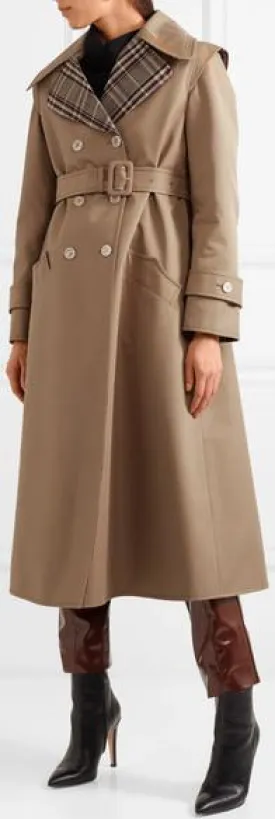 Appliquéd Cotton-Blend Gabardine Trench Coat