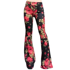 Ashore Shop Women Vintage Yoga Pants Flare Leg Plaid leopard flower printing Woman Trouser Retro Fitting Hip Legging Gym Pants  Fashion