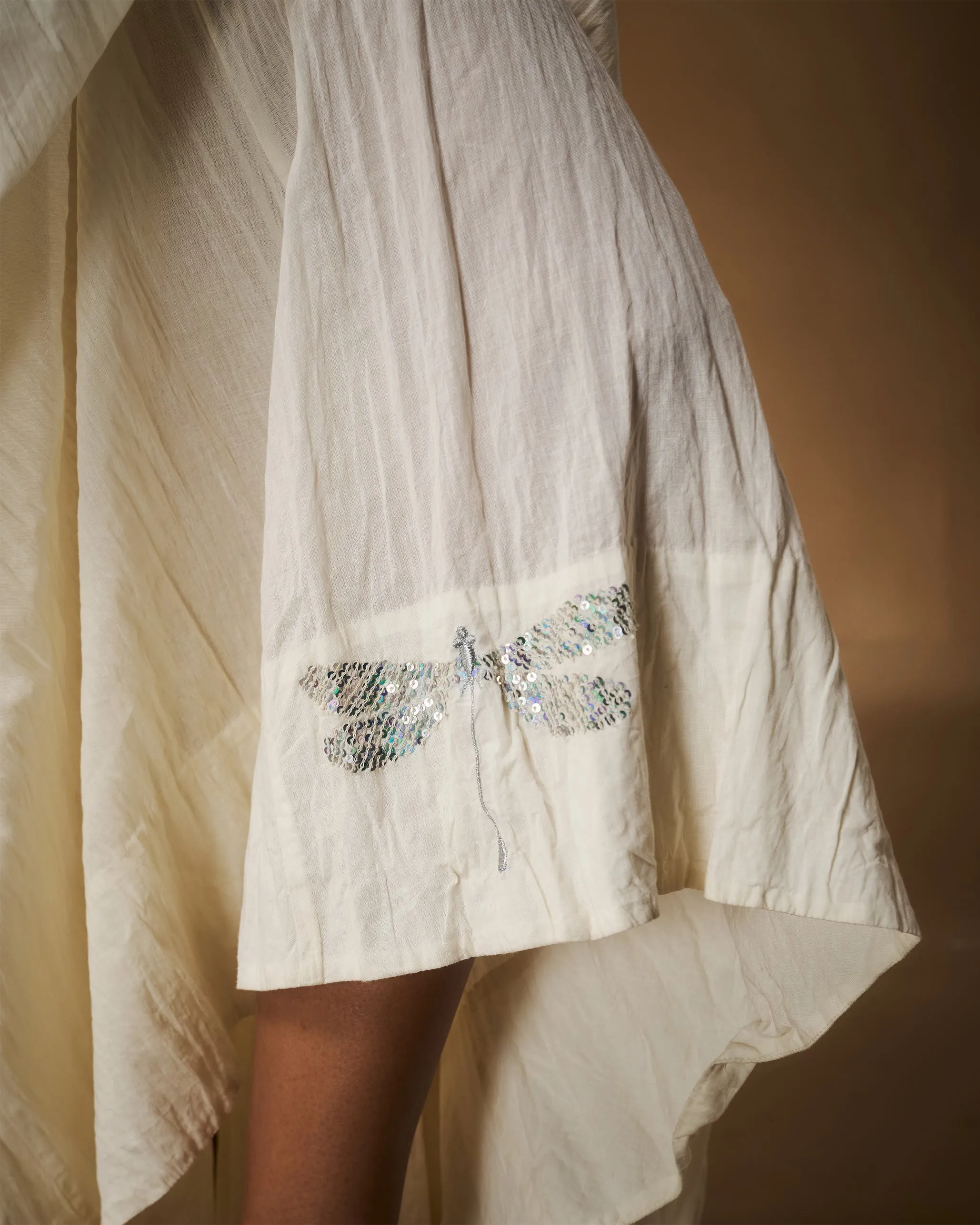 Berura Skirt - Ivory Hand Embroidered