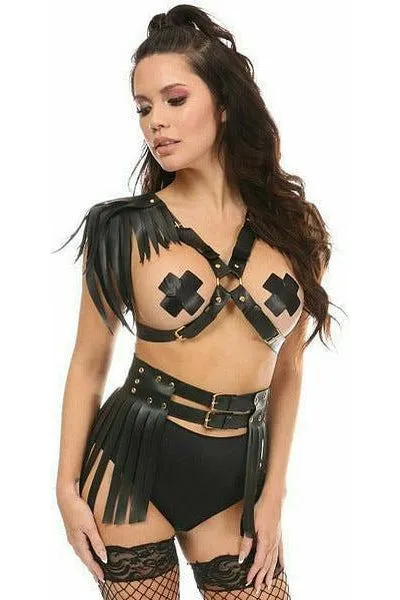 Black/Gold Fringe Shoulder Harness