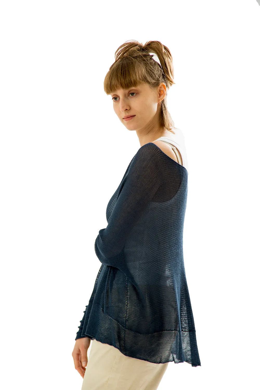 Blue Sheer Oversized Shirt