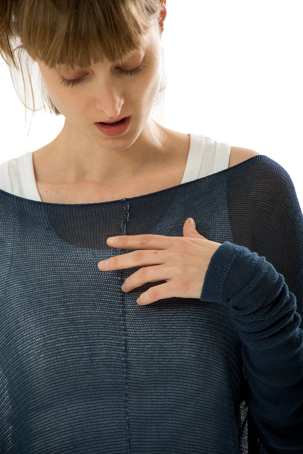 Blue Sheer Oversized Shirt