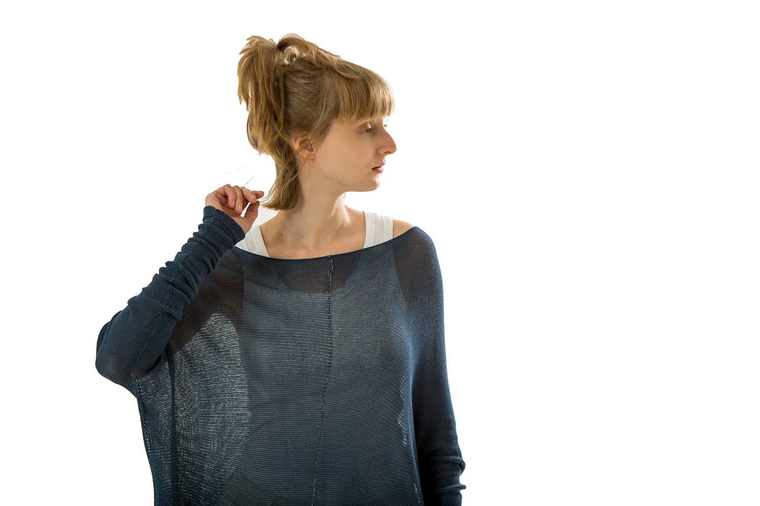 Blue Sheer Oversized Shirt