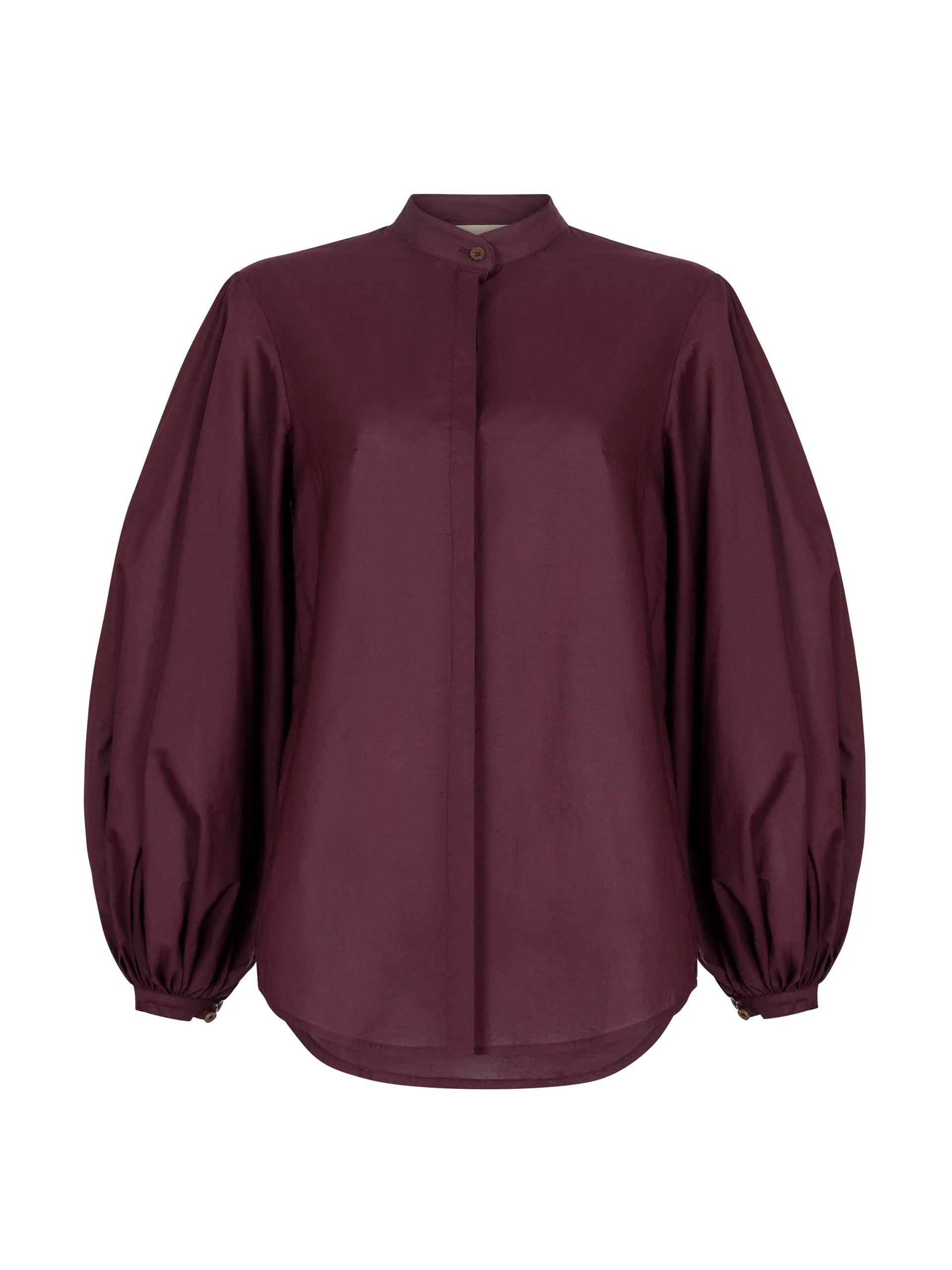 Bordeaux Maia poplin blouse