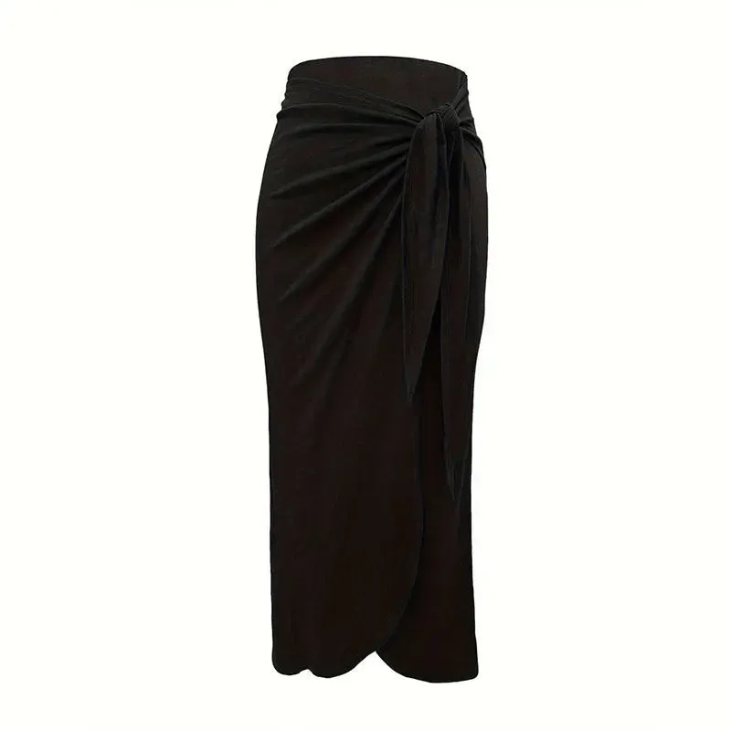 Bundle Slit Irregular Skirt High Sense