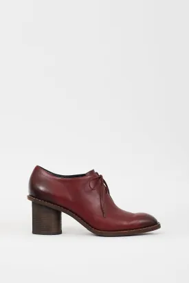 Burdgundy Leather Block Heeled Oxford