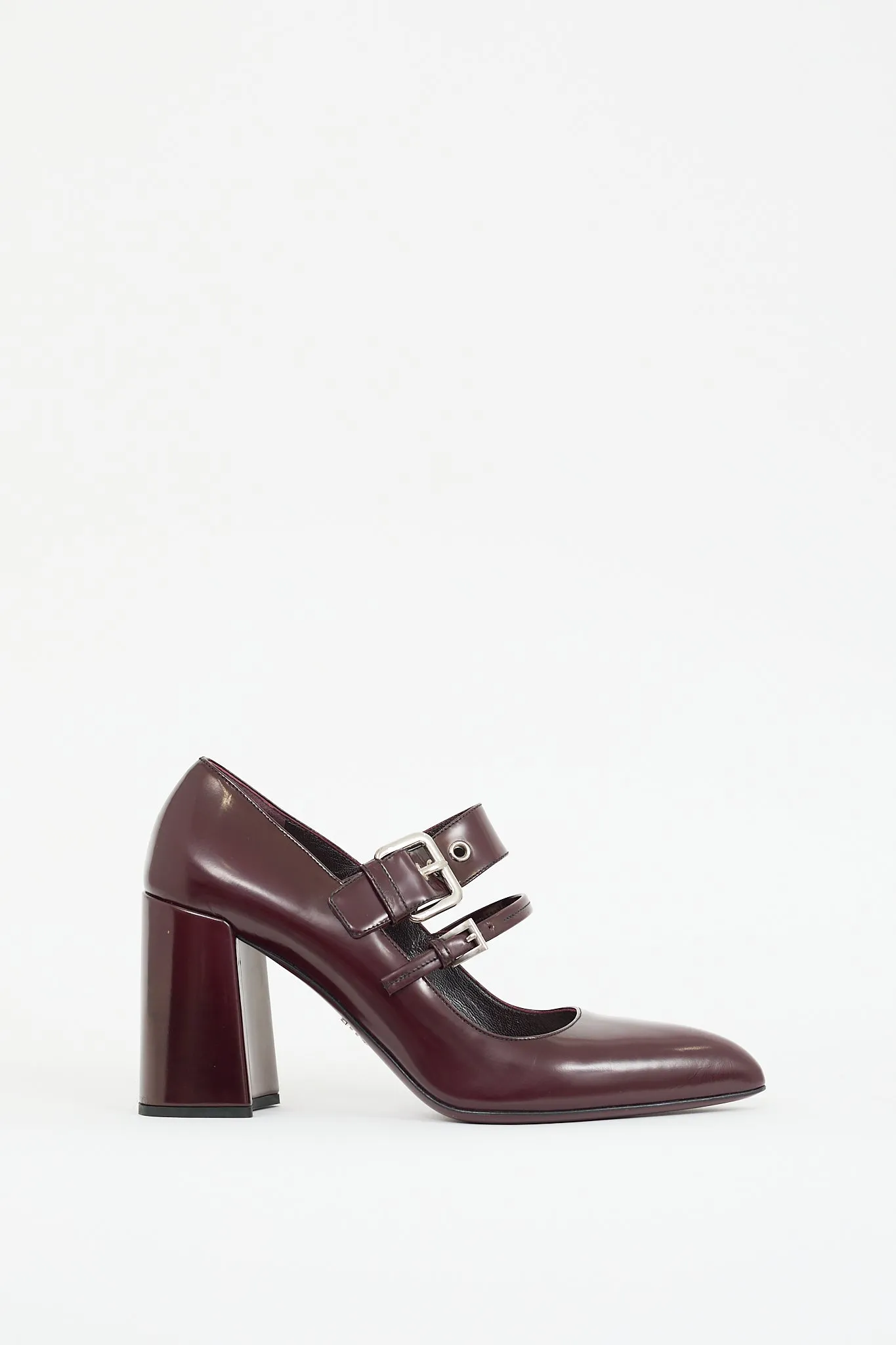 Burgundy Leather Mary Jane Pump