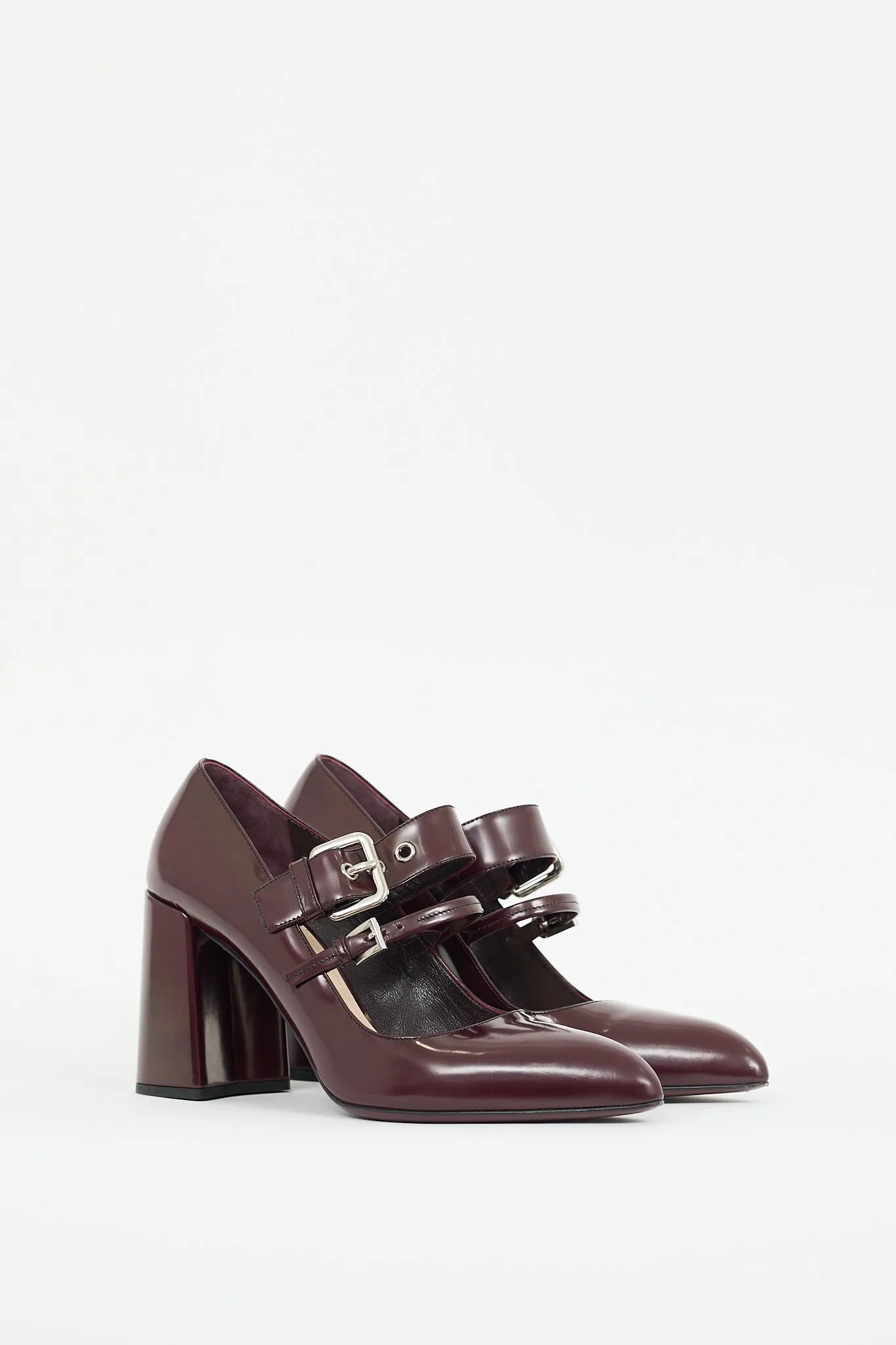 Burgundy Leather Mary Jane Pump