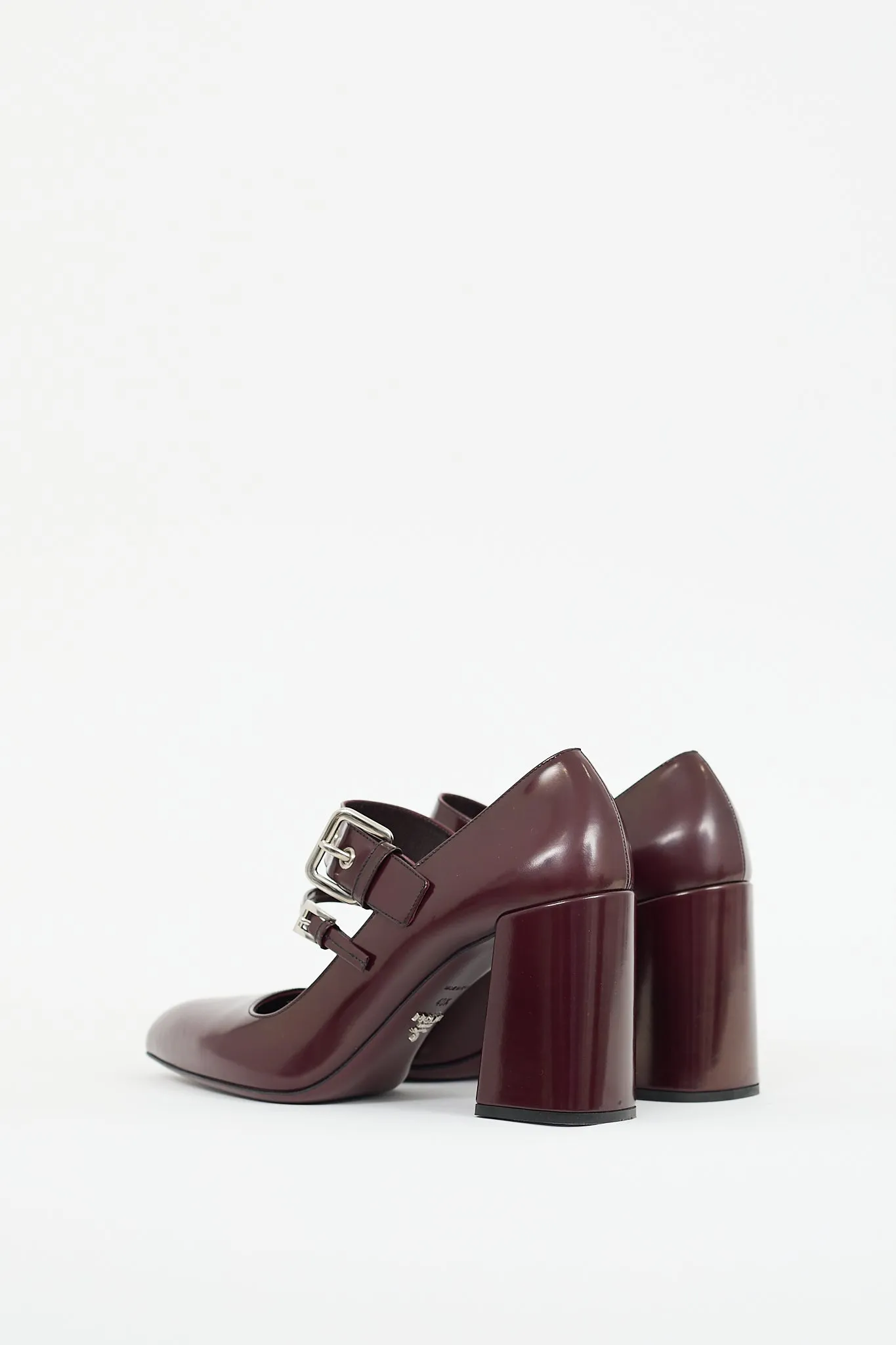 Burgundy Leather Mary Jane Pump