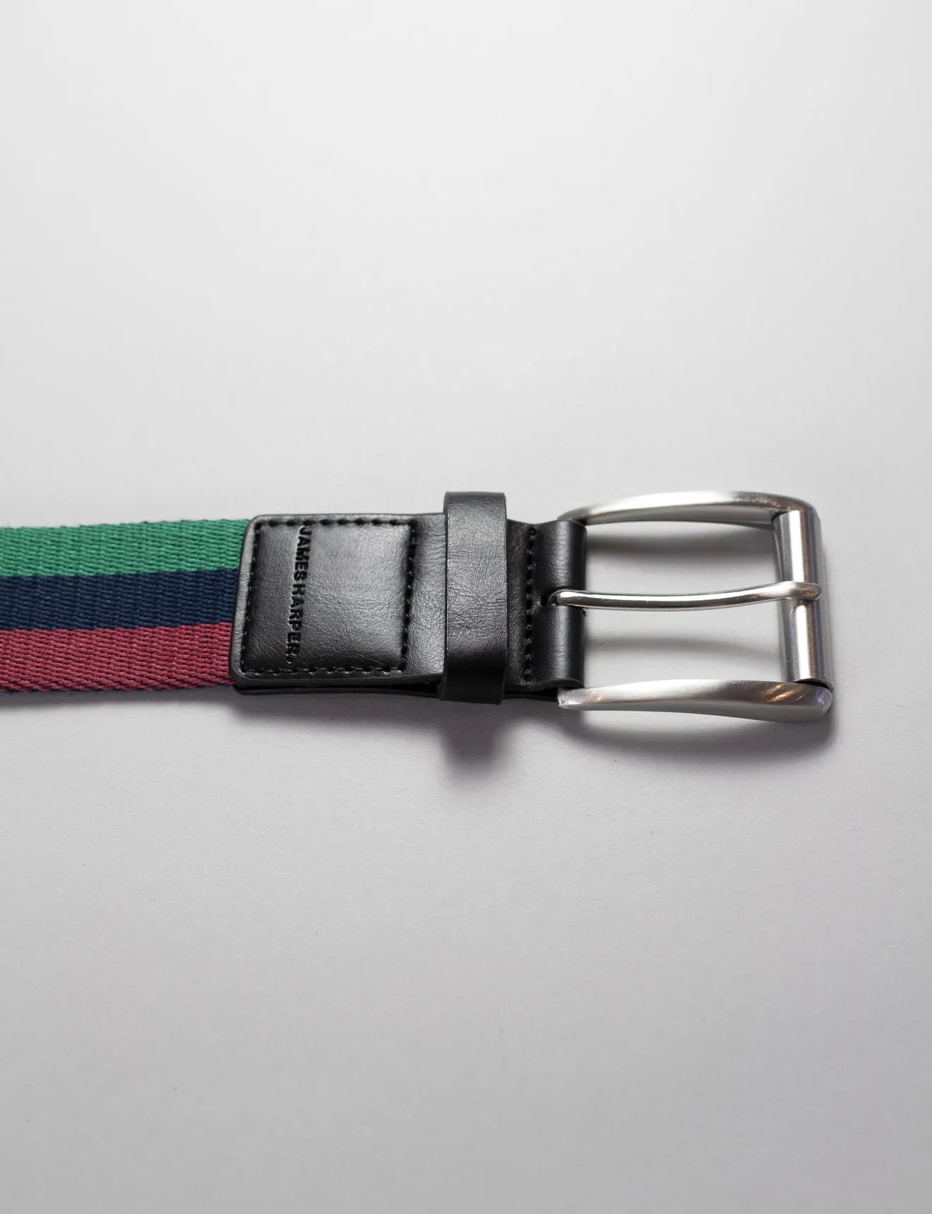 Burgundy Striped Web Belt