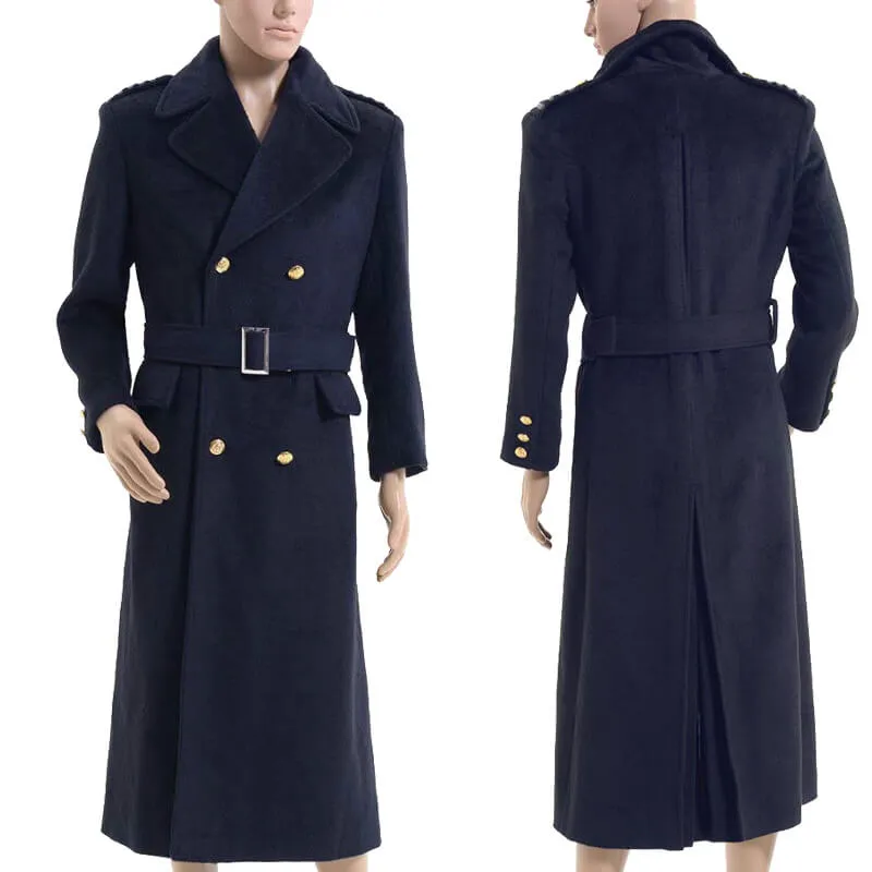 Captain Jack Harkness Trench Coat Doctor Who Navy Wool Coat Jacket ACcosplay