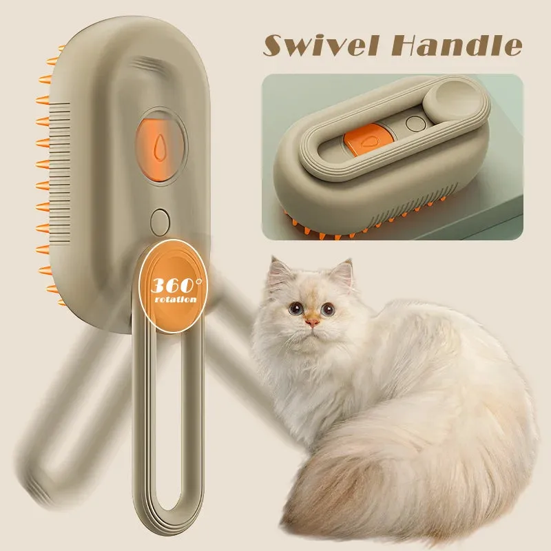 Cat Steam Brush Dog Hair Removal 3-in-1 Electric Spray Hair Brushes