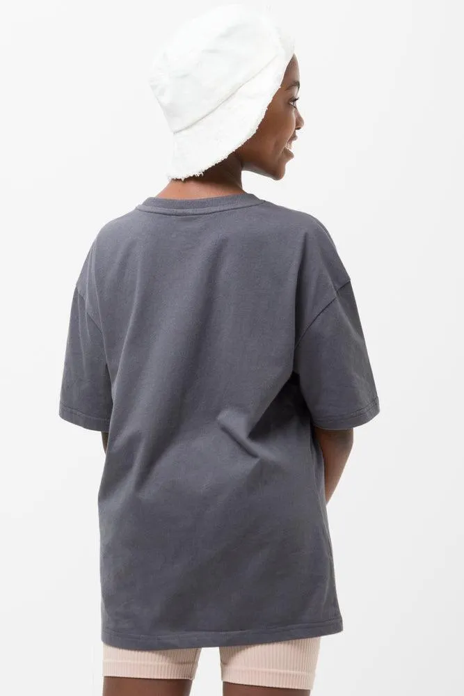 Cherish The Sun Oversized Short Sleeve T-Shirt Dark Grey