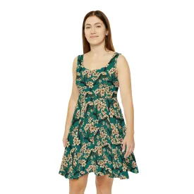 Cherry Blossom Floral Pattern Women's Skater Dress #23