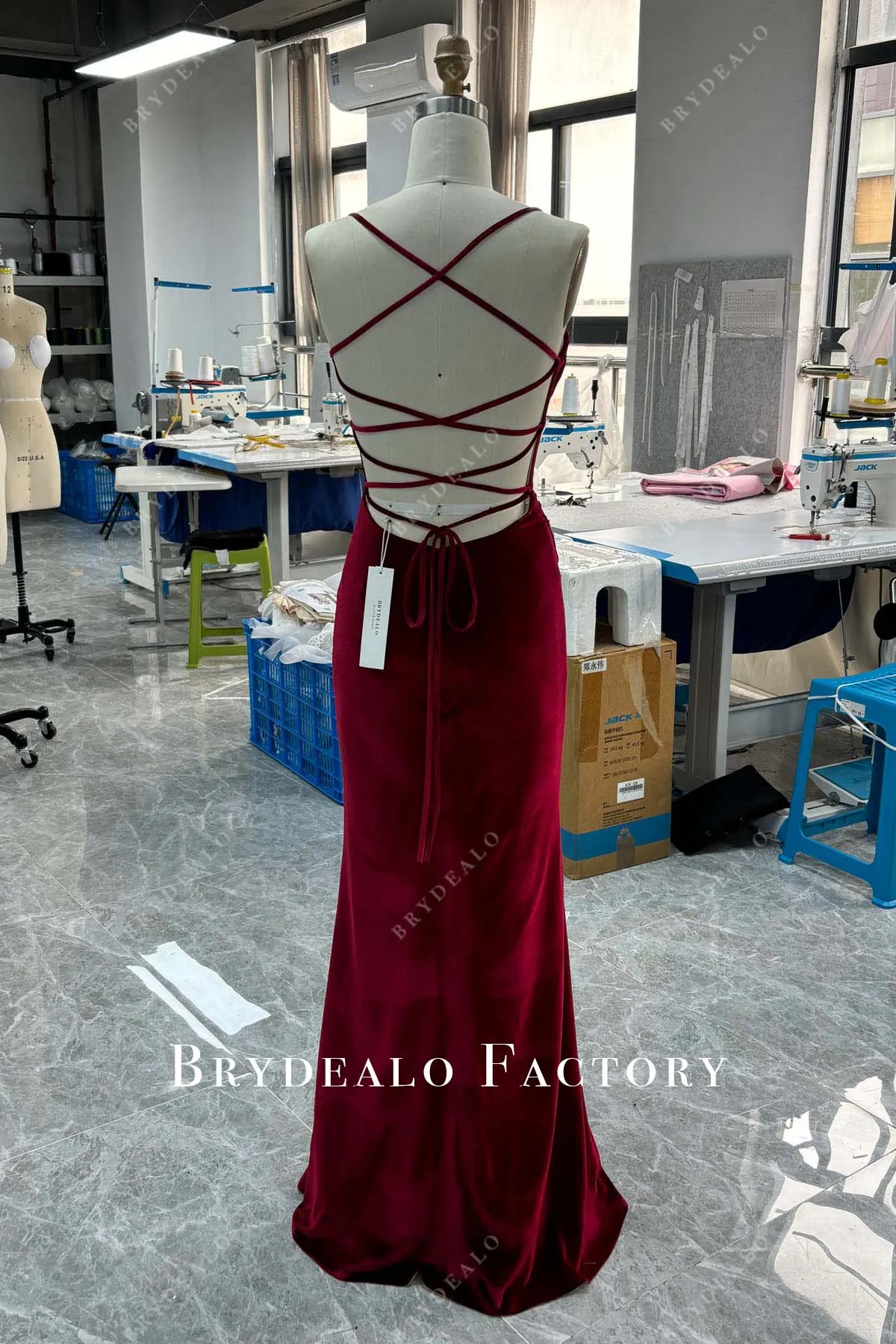 Custom Burgundy Velvet Overlaid Gold Satin Slit Long Prom Dress