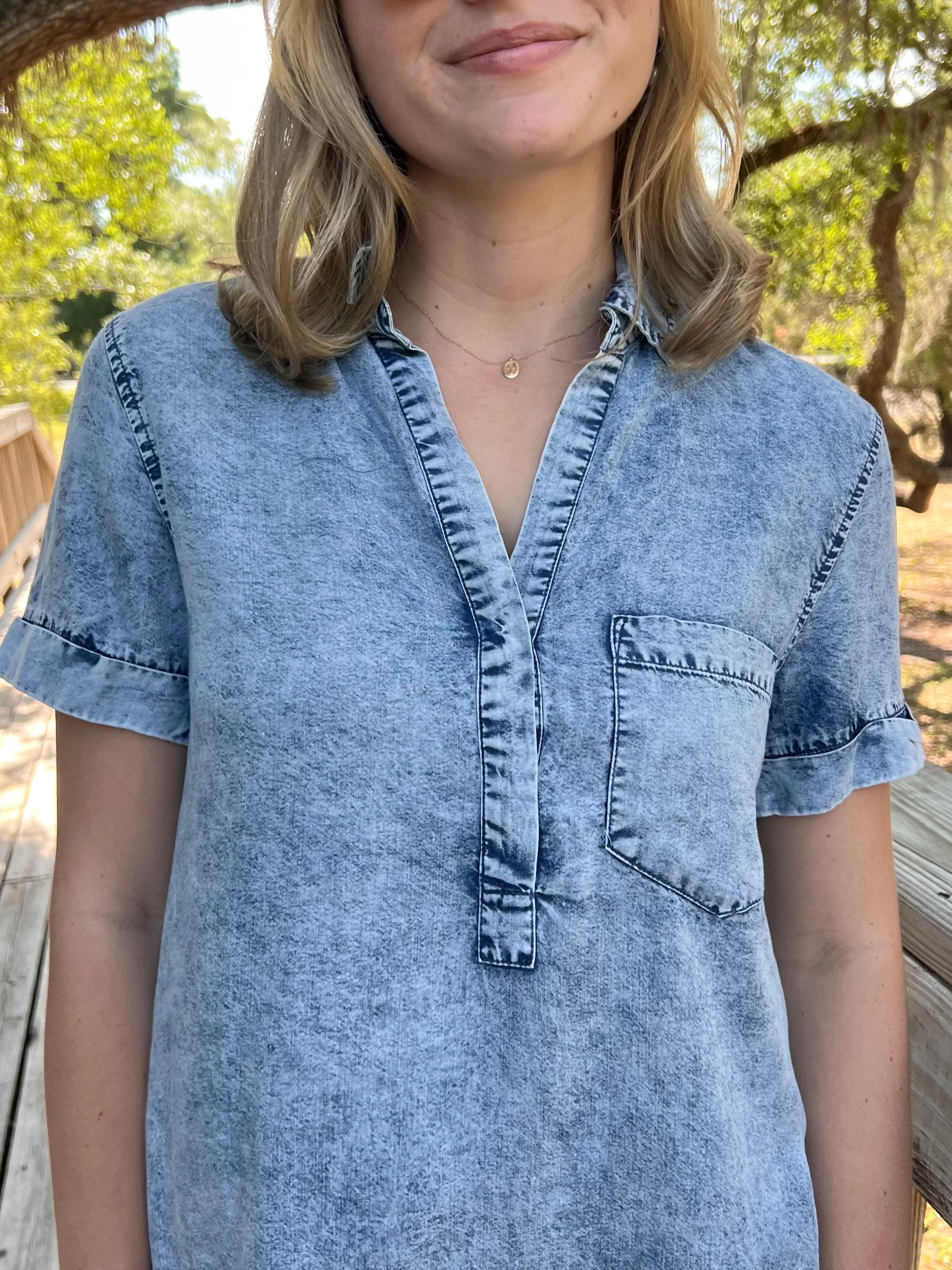 DAKOTA SHIRT DRESS IN DENIM