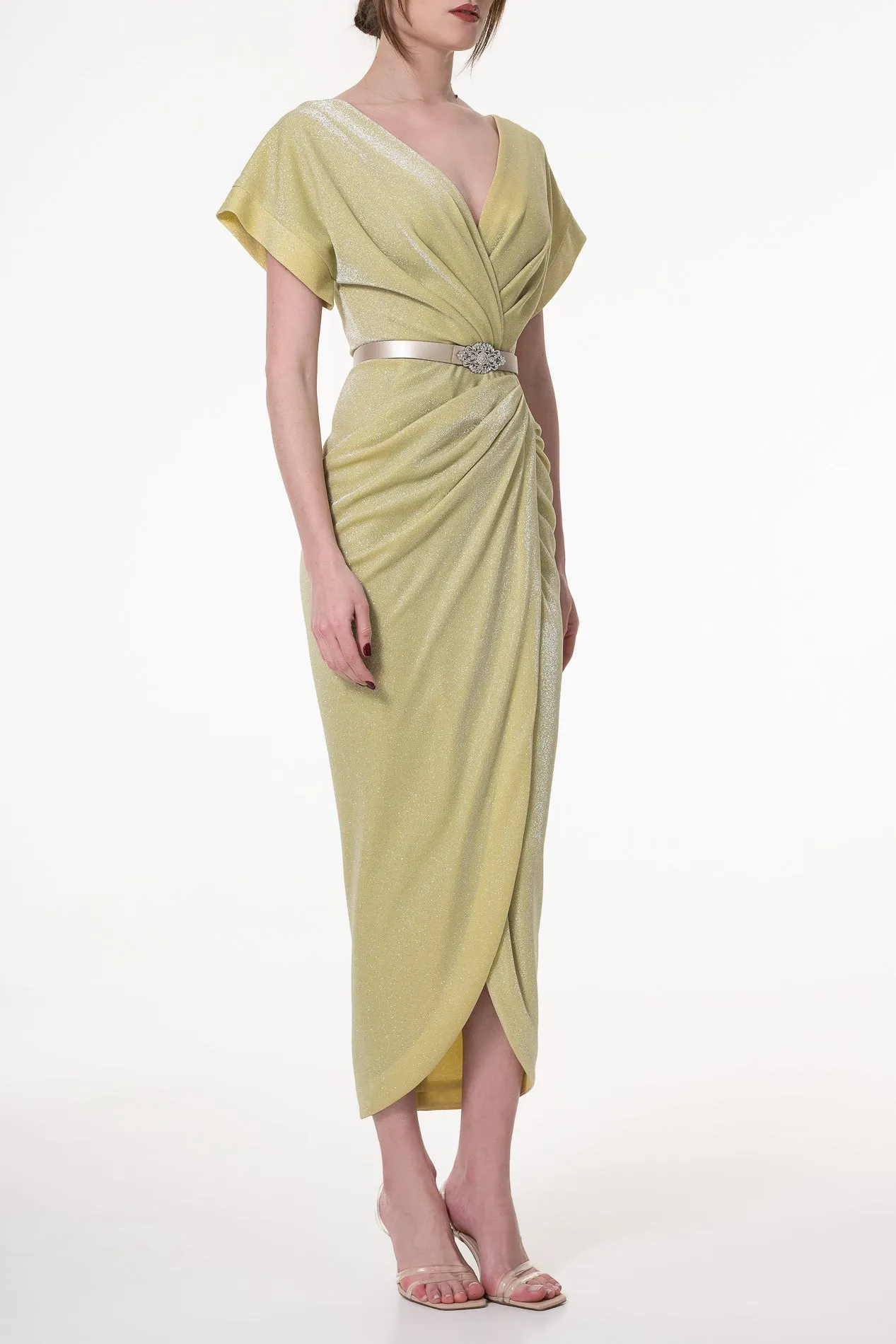 Daphne Lime Jersey Dress