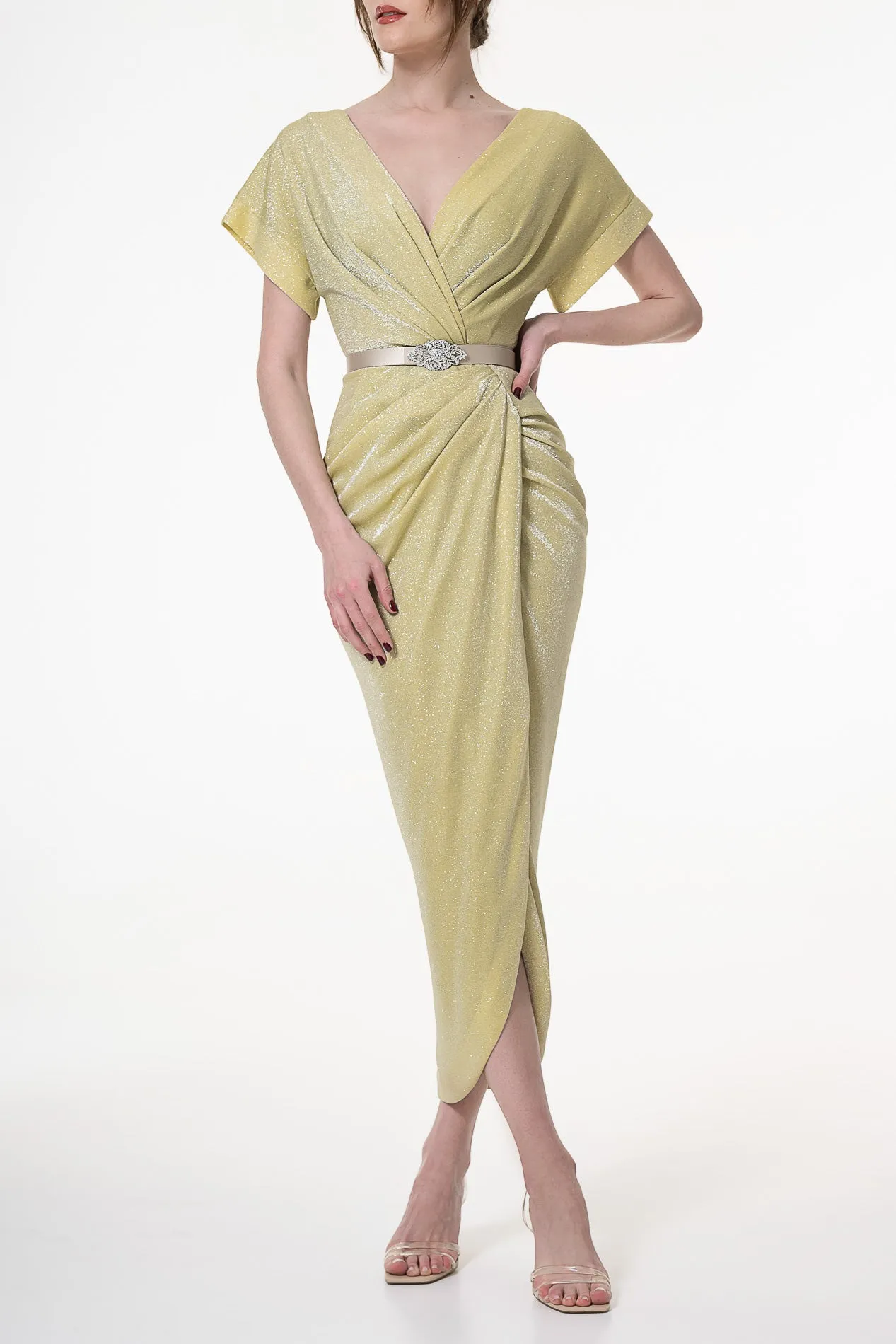 Daphne Lime Jersey Dress