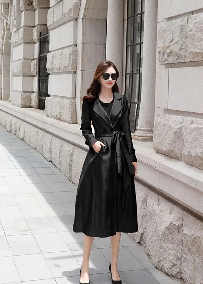 Double Breasted Fit & Flare Trench Coat