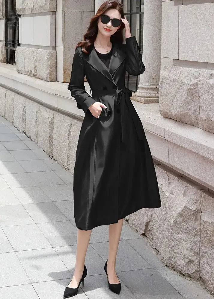 Double Breasted Fit & Flare Trench Coat