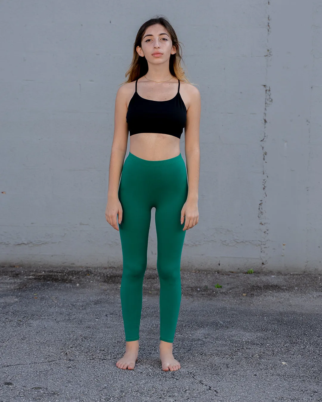 EMERALD GREEN BAMBOO LEGGINGS