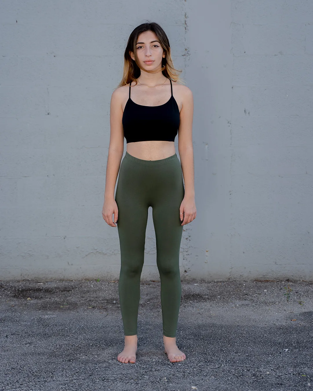 EMERALD GREEN BAMBOO LEGGINGS