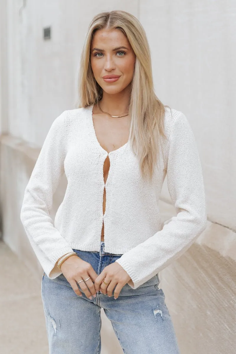 Essential Lightweight Cardigan - Ivory - FINAL SALE