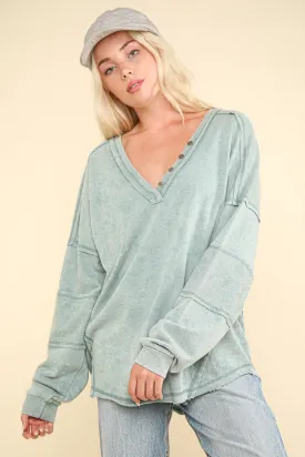 Exposed Seam Knit Sweatshirt