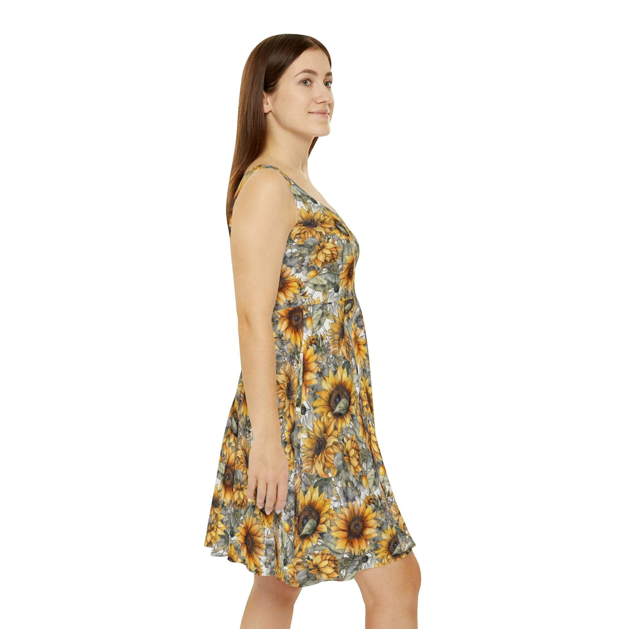 Floral Pattern Women's Skater Dress #12