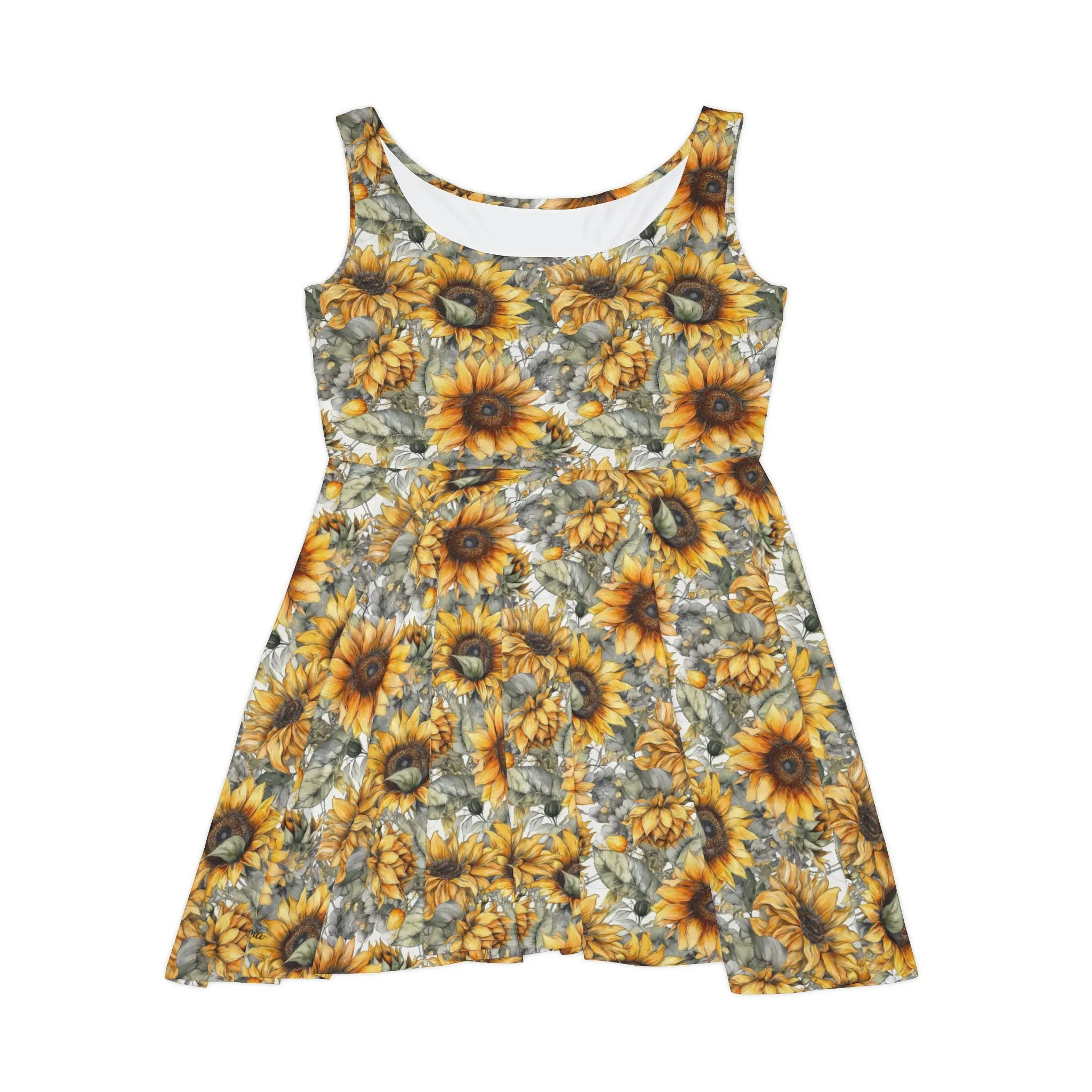 Floral Pattern Women's Skater Dress #12