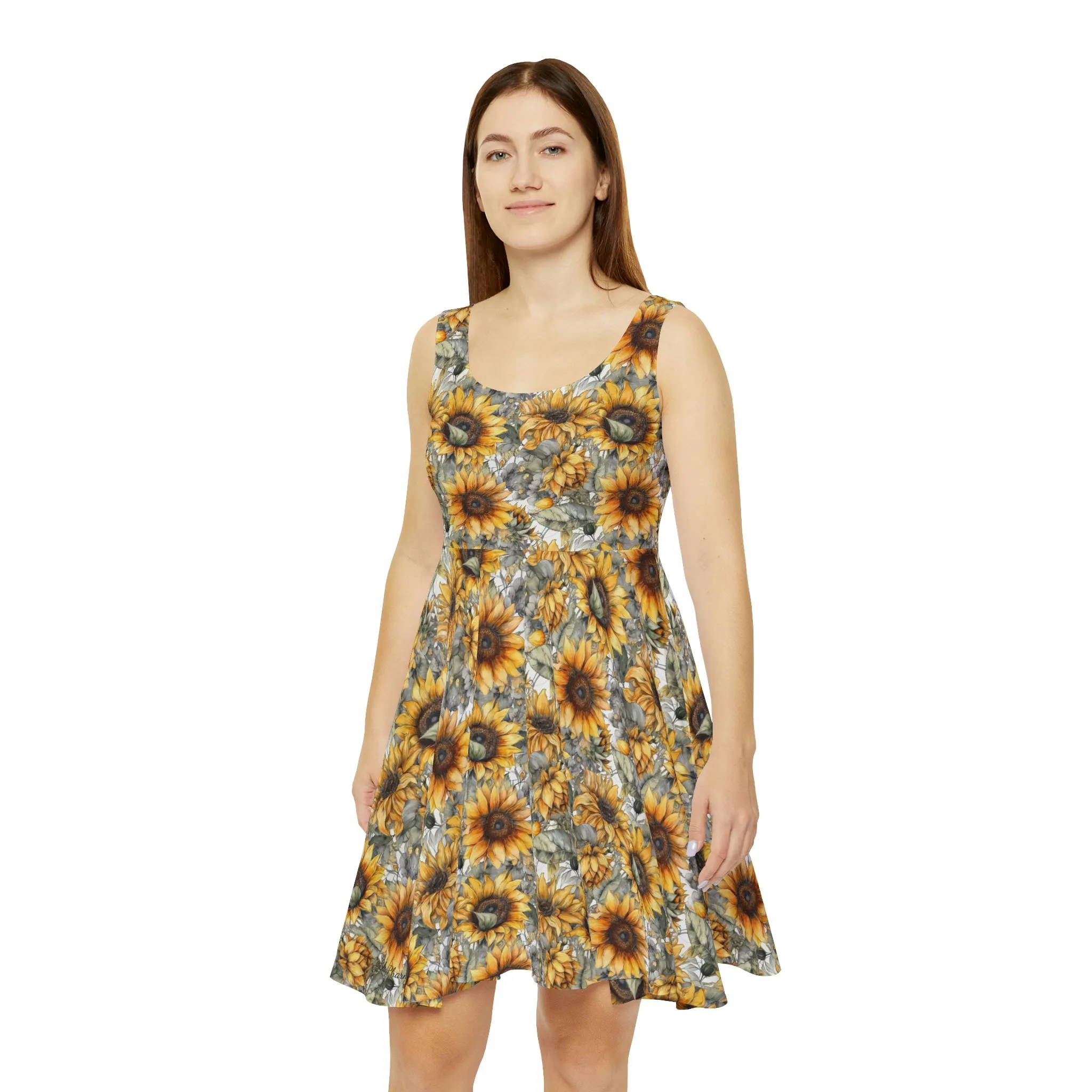 Floral Pattern Women's Skater Dress #12