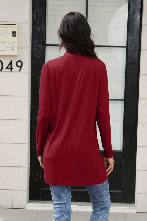 Full Size Long Sleeve Cardigan with Pockets