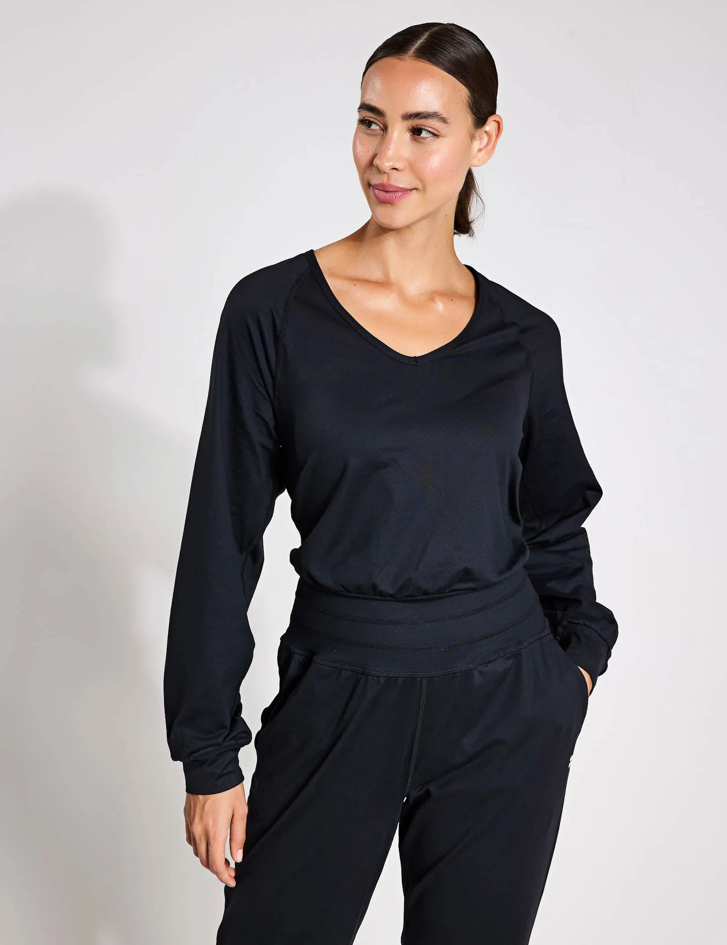 Gaia Yoga Long Sleeve Jumpsuit - Black