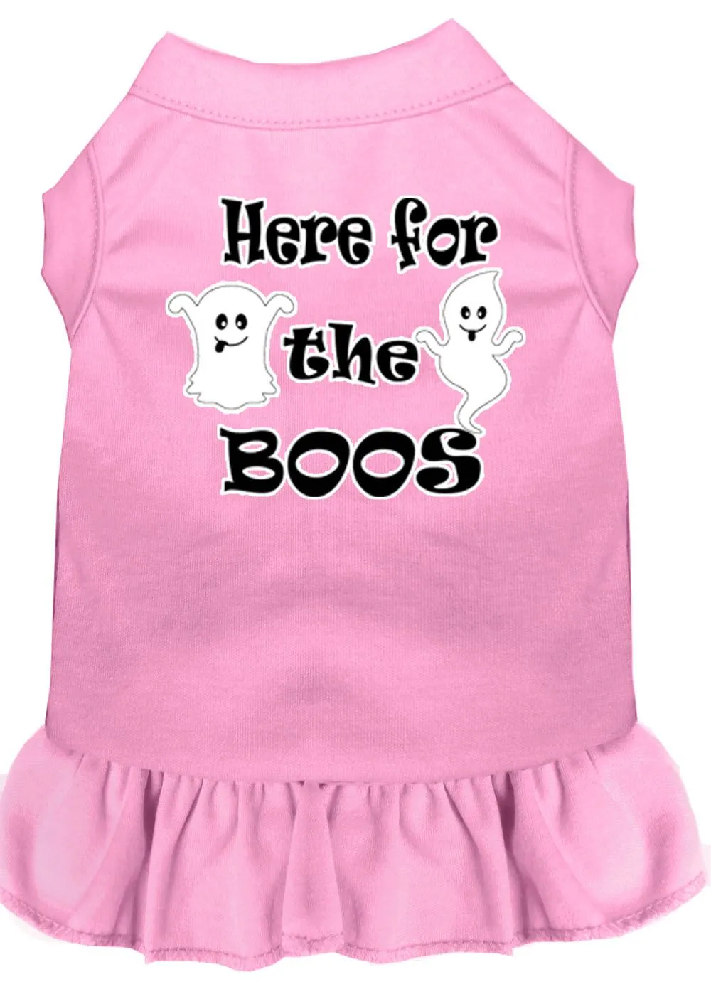 Here For The Boos Screen Print Dog Dress Light Pink Xl (16)