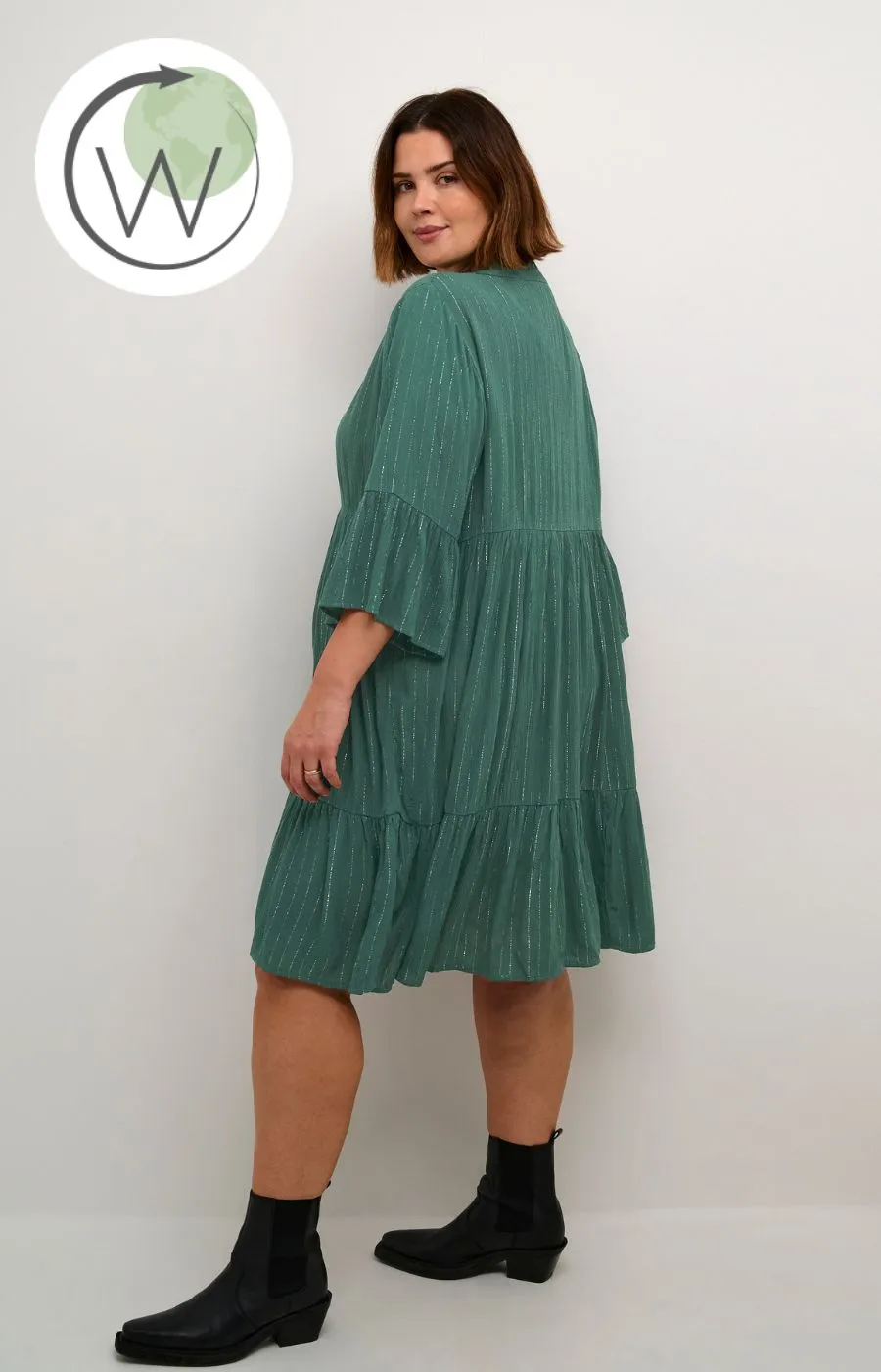 Kaffe Curve Lio Dress in Green