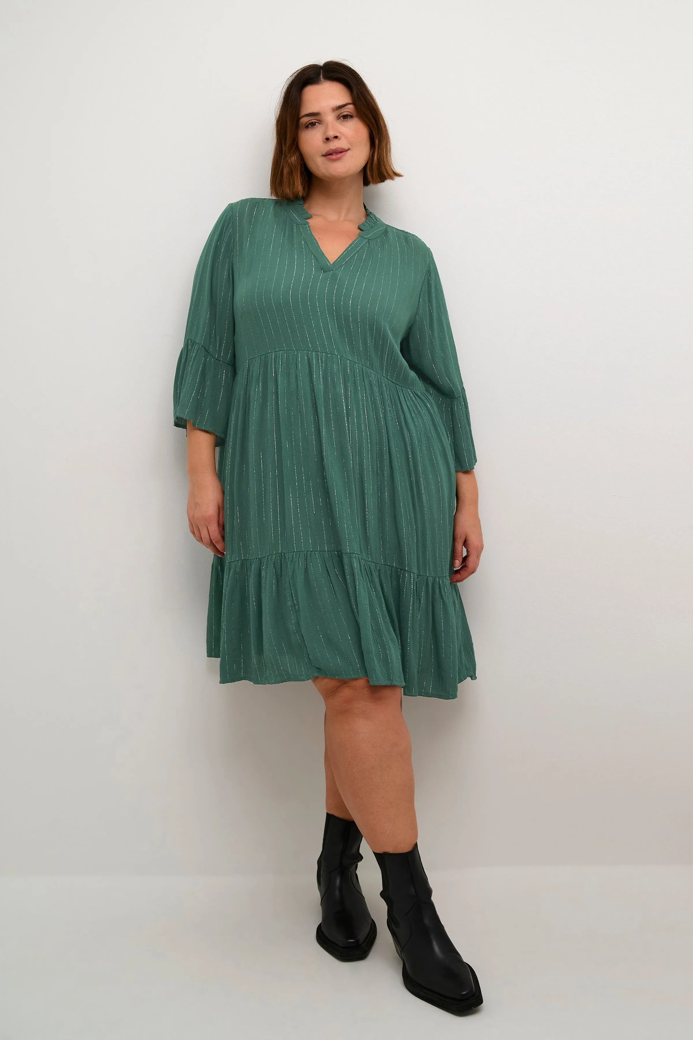 Kaffe Curve Lio Dress in Green