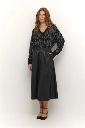 Kaffe Mikka Long Skirt in Black Deep