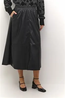 Kaffe Mikka Long Skirt in Black Deep