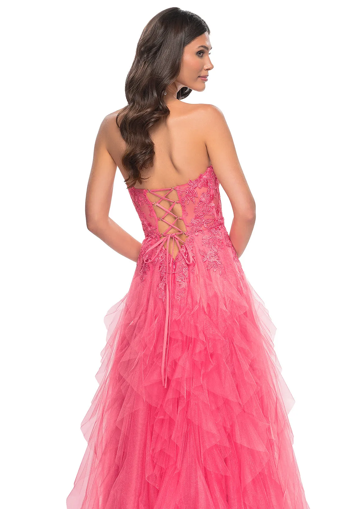 La Femme - 32286 - Illusion Lace Bustier A-Line Gown