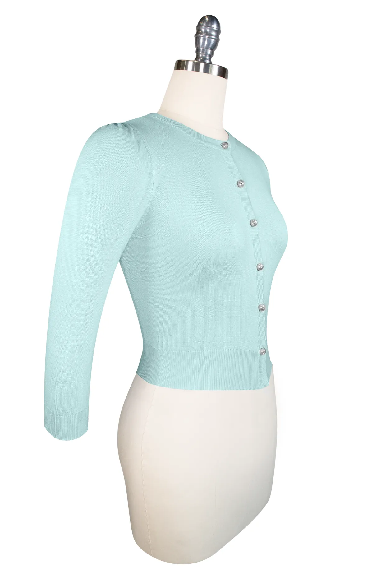 Le Jardin 3/4 Sleeve Cardigan (Duck Egg Blue)