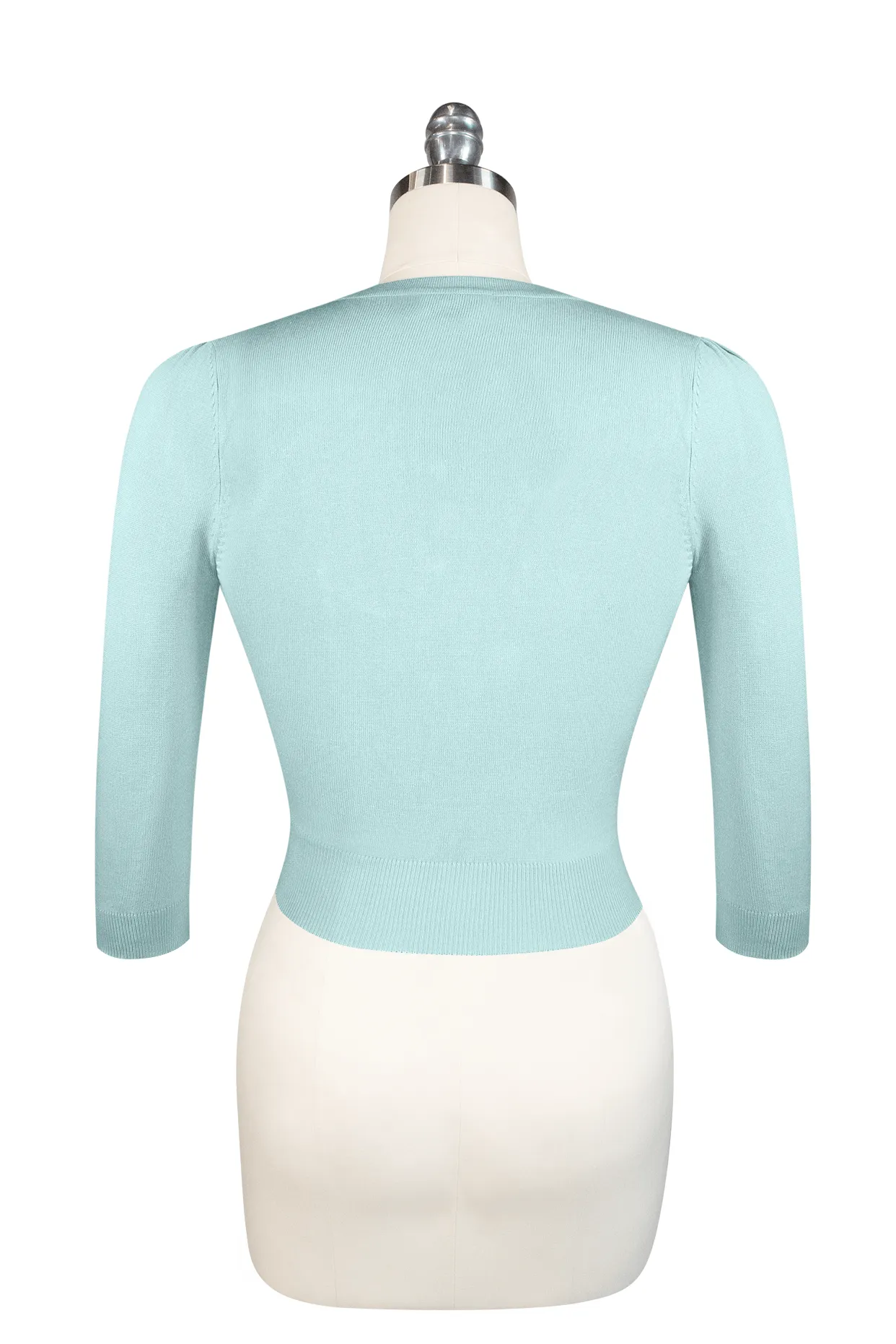 Le Jardin 3/4 Sleeve Cardigan (Duck Egg Blue)