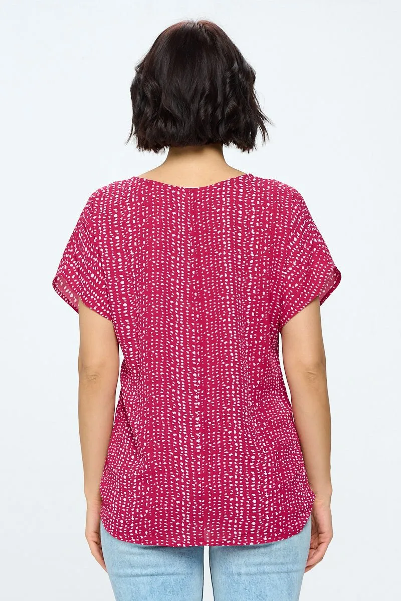 Leah Short Sleeve Woven Top