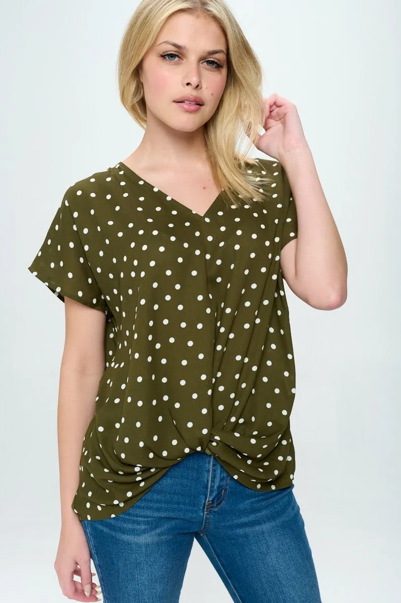 Leah Short Sleeve Woven Top