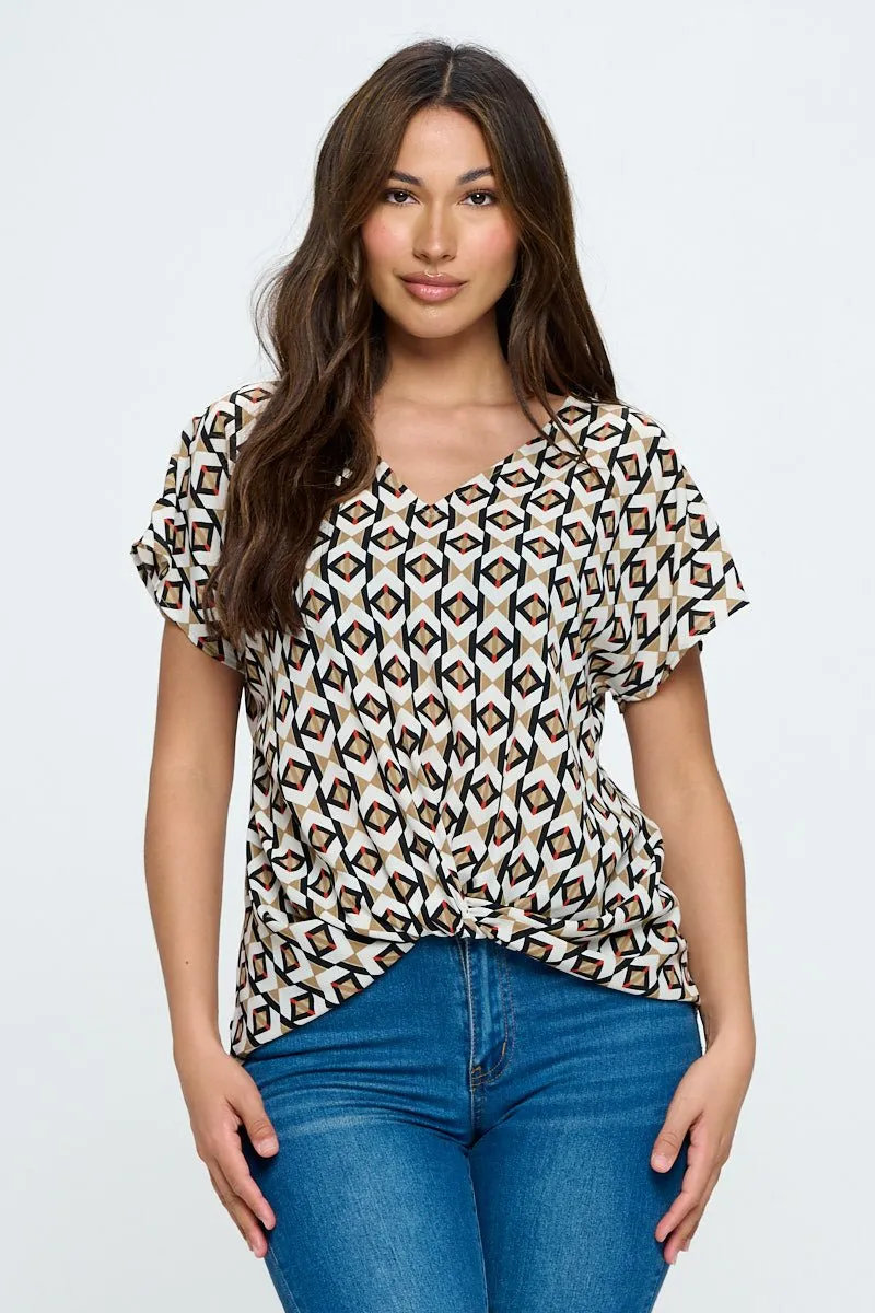 Leah Short Sleeve Woven Top